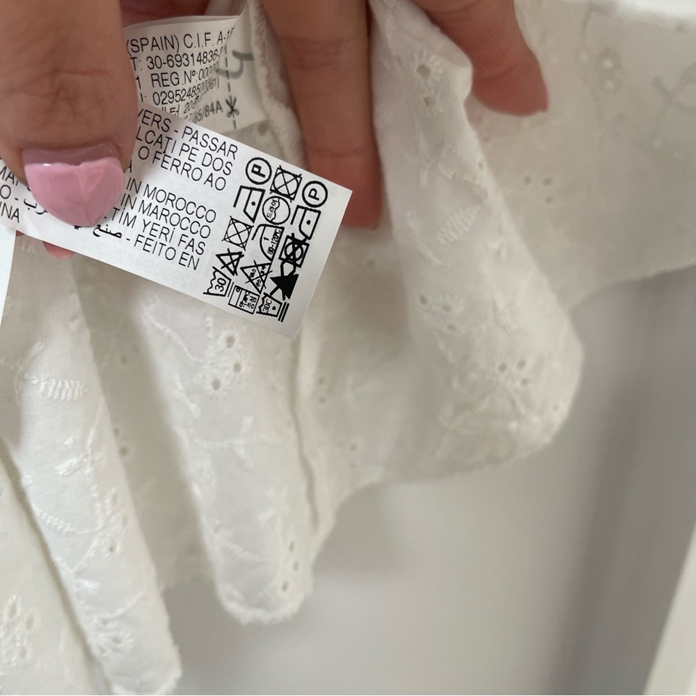Zara Cream Eyelet Ruffle Tank Top - Picture 5 of 9